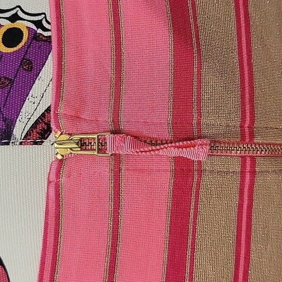 BANANA REPUBLIC pink & metalic gold striped dress.   Size 16 tall. - Picture 5 of 7